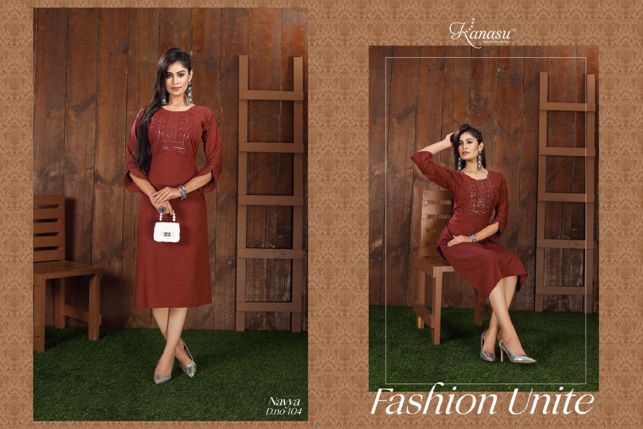 Navya By Kanasu 101-108 Designer Kurtis Catalog